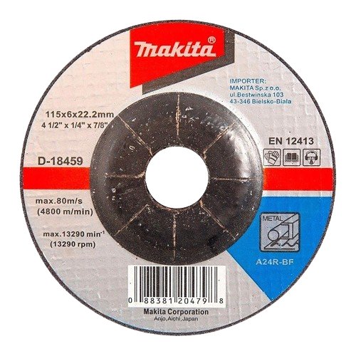 Disco de desbarbar metal 115 x 6 x 22 mm Makita